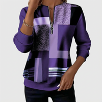 Nivah – Elegantes Schweißhemd Mit Halbem Reißverschluss – Violett