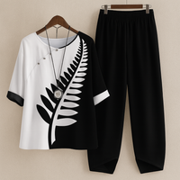 Carla | Lässiges Zweiteiliges Set – Schwarz
