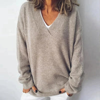 Elisabeth | Damen V-Ausschnitt Pullover – Grau