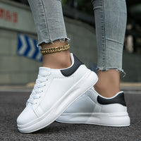 Sommer-Sneaker für Damen - Bequeme Schuhe für Einlagen – weiß und Schwarz