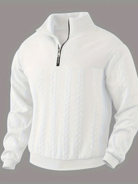 Roberto™ -Vintage Herrenpullover mit Reißverschluss – Weiß