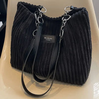 Julia | Baumwoll-Kord Tote Bag – Schwarz