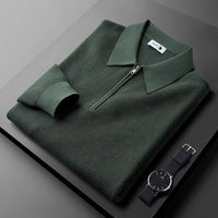 Charlie | Herren Gerippter Reißverschluss Hoodie – Grün