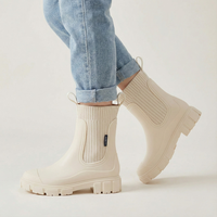 Charlotte | Damen Robuste Profilsohle Chelsea-Stiefel – Beige