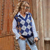 Charlotte | Karierte Zeitlose Strickweste – Standard