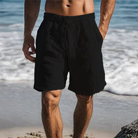 Christian | Herren Schnelltrocknende Leinen Badeshorts – Schwarz