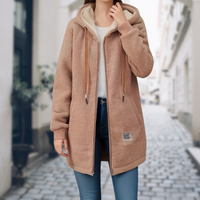 Rina | Damen Kuschelige Reißverschluss Winterjacke – Braun