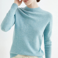 Raina | Damen Weicher Wärmender Stehkragenpullover – Blau