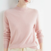 Raina | Damen Weicher Wärmender Stehkragenpullover – Rosa