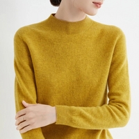 Raina | Damen Weicher Wärmender Stehkragenpullover – Gelb