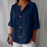 Clara | Legere fließende Bluse – Blau