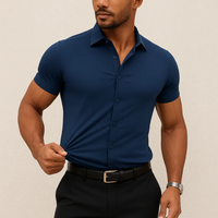 Clemens | Herren Schlichtes Elegantes Hemd – Marine