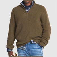 André - Strickpullover mit Reißverschluss – Moosgrün
