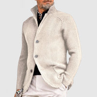 Philipp | Herren Raffinierte Knöpfen Strickjacke – Weiß