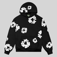 Cornelia | Damen Lässiger Blumenprint Hoodie – Schwarz