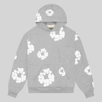Cornelia | Damen Lässiger Blumenprint Hoodie – Grau