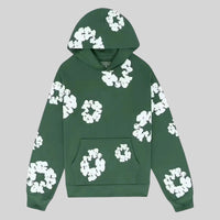 Cornelia | Damen Lässiger Blumenprint Hoodie – Grün