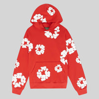 Cornelia | Damen Lässiger Blumenprint Hoodie – Rot