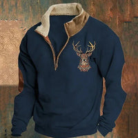 Galen - Stylischer Viertel-Reißverschluss Pullover – Blau