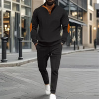 OldTown™ Set mit Retro-Fußabdruck und strukturiertem Mesh / Klassische Eleganz für Männer, die sich stilvoll kleiden können! – Schwarz