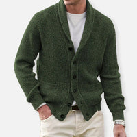HUBERT - HANDGESTRICKTE STRICKJACKE – Militärgrün