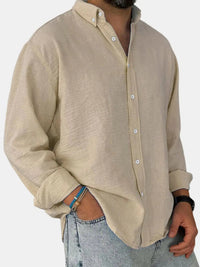 Nicholas | Herren Klassisches Button-Down Hemd – Beige