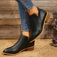 Heidi-Mode | Ankle boots with thick heel and zipper – Schwarz