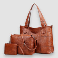 Lior | 3-teiliges Leder Taschenset – Braun