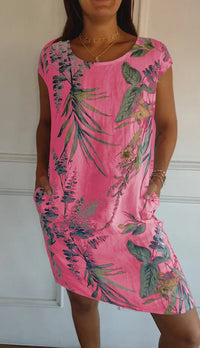 Lorraine | Midi Sommerkleid für Frauen - Blumenmuster – Rosa