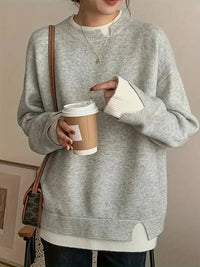 Damen FREIZEIT LANGARM PULLOVER | KOMFORTABEL, MODERN, VIELSEITIG – Grau