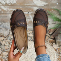 Sommerliche Halbschuhe für Damen - Atmungsaktive Mokassins mit Fußbett – Kaffee