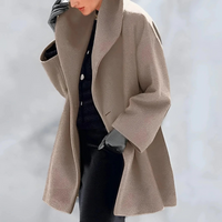 Damen anspruchsvoller warmer Mantel | Winter – Khaki