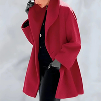 Damen anspruchsvoller warmer Mantel | Winter – Rot