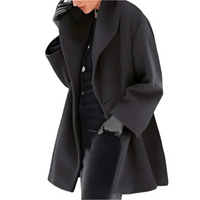 Damen anspruchsvoller warmer Mantel | Winter – Schwarz