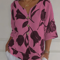Damen atmungsaktive Sommerbluse | Kurzarm – Rosa