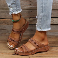 Damen atmungsaktive Sommersandalen | bequem – Dunkelbraun