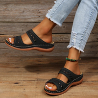 Damen atmungsaktive Sommersandalen | bequem – Schwarz