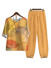 Damen bequemes passendes Set | Hose und oberteil – Orange