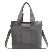 Mia | Damen Canvas Tote Bag Multifunktionale Schultertasche mit Schultergurt – Grau