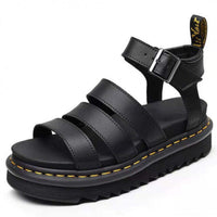 Hannah | Damen Comfortable Sandals Plateau Riemchensandalen Schnallenverschluss – Schwarz