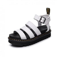 Hannah | Damen Comfortable Sandals Plateau Riemchensandalen Schnallenverschluss – Weiß