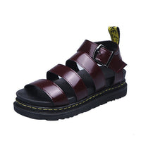 Hannah | Damen Comfortable Sandals Plateau Riemchensandalen Schnallenverschluss – Rot