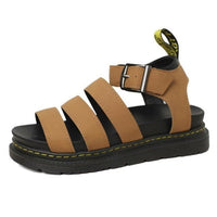 Hannah | Damen Comfortable Sandals Plateau Riemchensandalen Schnallenverschluss – Braun