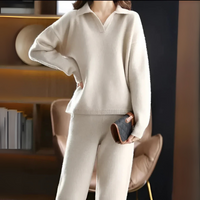 Damen elegantes warmes Loungewear-Set | Modern – Beige