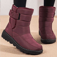 Marie | Damen Gefütterte Wasserdichte Rutschfeste Knee High Boots Thermostiefel – Rot