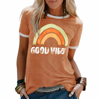 Damen Good-Vibes-T-Shirt | Kurzarm – Orange