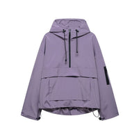 Elisabeth | Damen Kapuzen-Anorak Windschutz Wasserabweisende Outdoorjacke – Lila