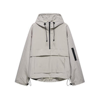 Elisabeth | Damen Kapuzen-Anorak Windschutz Wasserabweisende Outdoorjacke – Grau