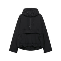 Elisabeth | Damen Kapuzen-Anorak Windschutz Wasserabweisende Outdoorjacke – Schwarz