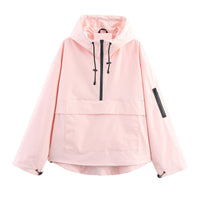 Elisabeth | Damen Kapuzen-Anorak Windschutz Wasserabweisende Outdoorjacke – Hellrosa